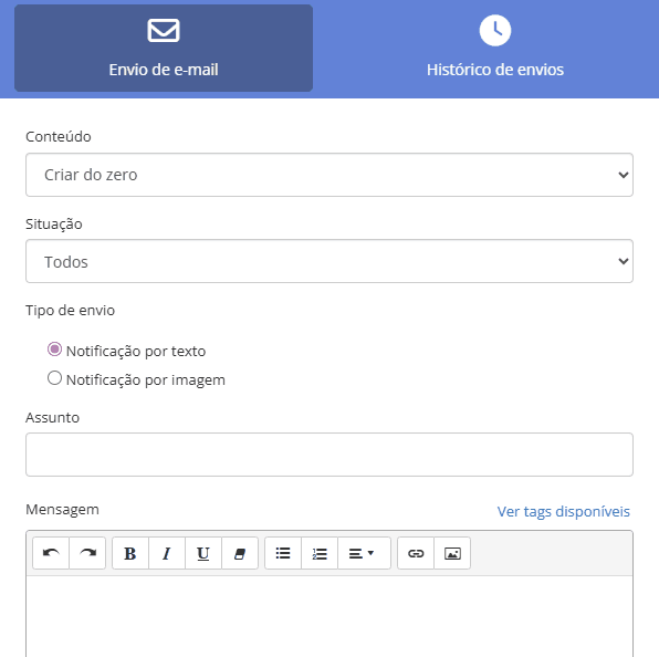Conteúdos de e-mail editáveis na Even3