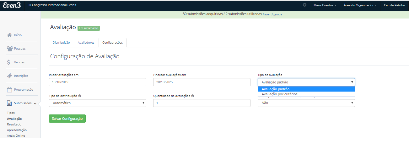 Seguimiento de evaluación en Even3