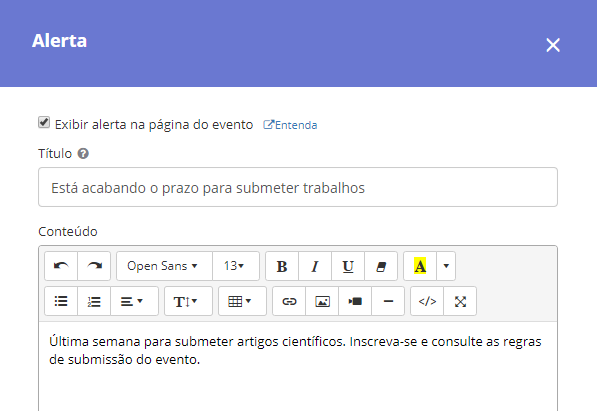 alerta na Even3