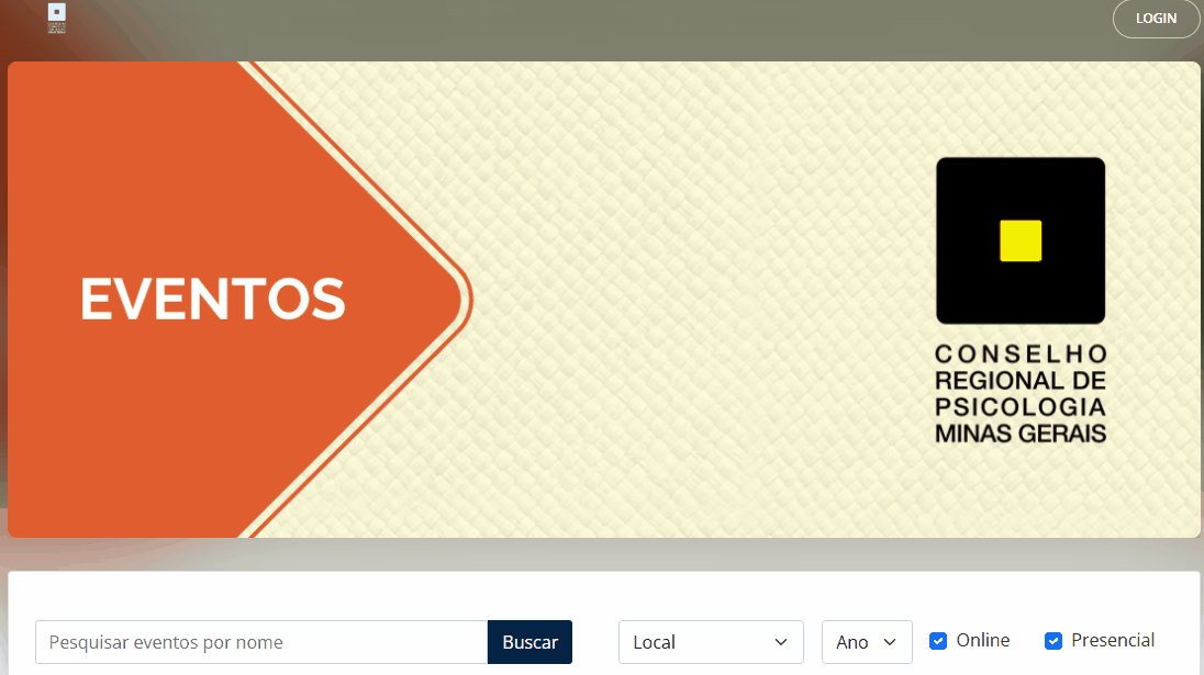 Portal de eventos do Conselho Regional de Psicologia - MG