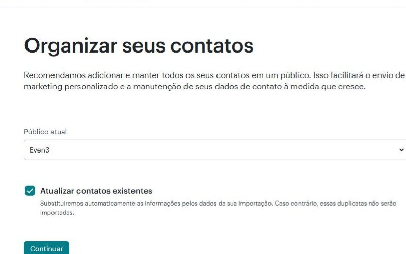 MailChimp: organize contatos