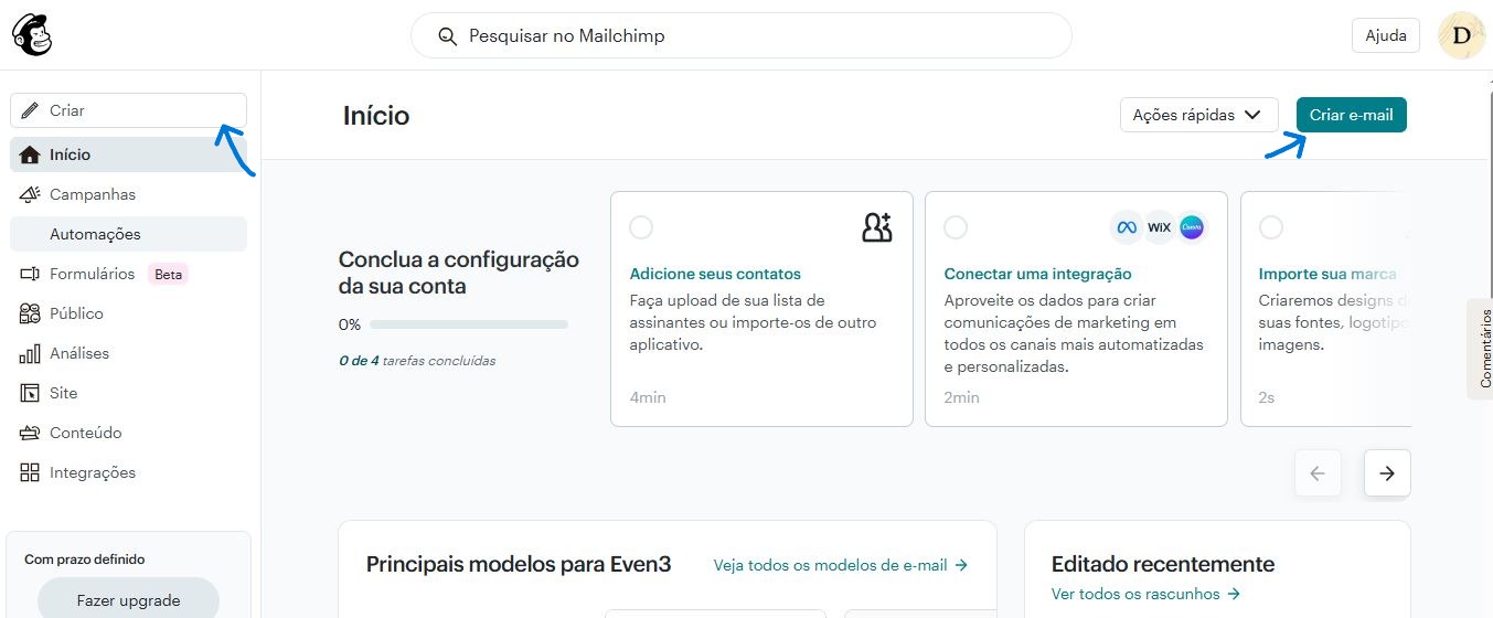 mailchimp: como criar e-mail?