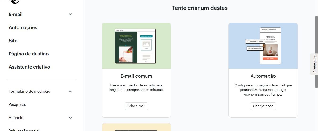 2) Escolha a opção de e-mail comum para criar e-mails para seus contatos (explicação abaixo)