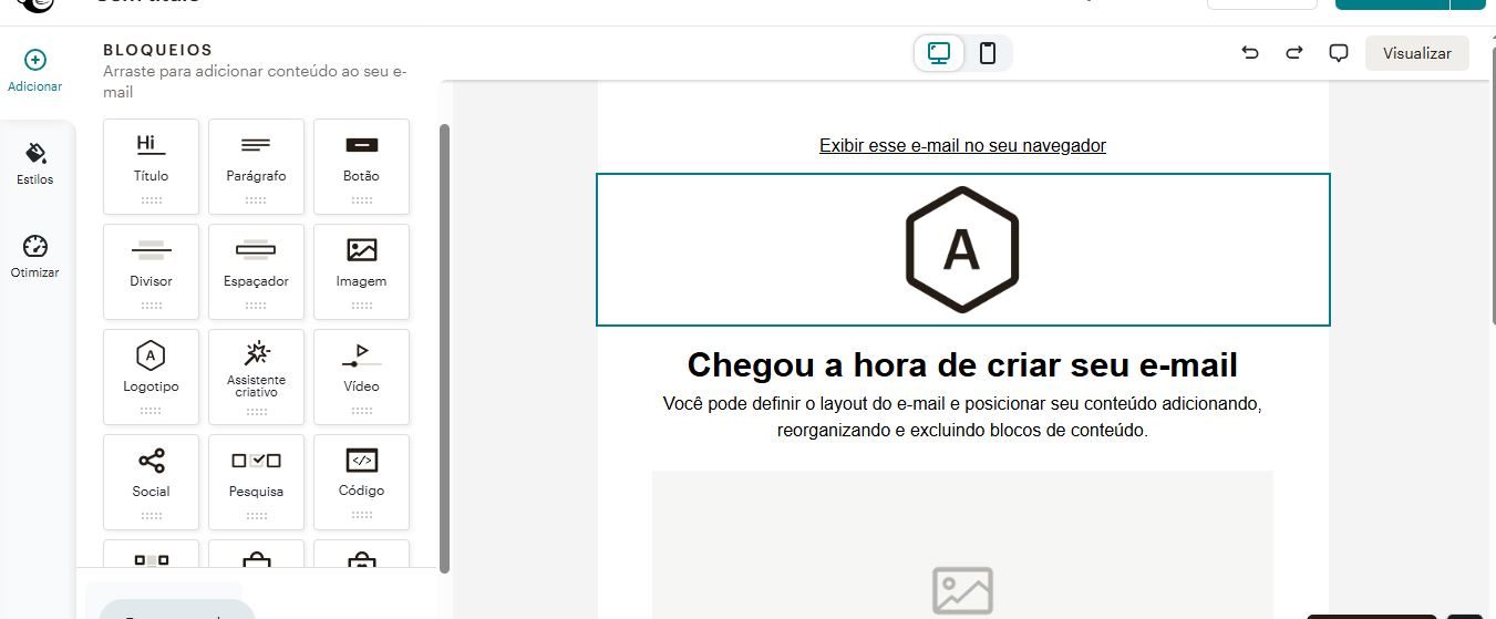3) Escolha o modelo de e-mail que desejar e edite-o. Nesse caso, utilizamos um modelo pronto gratuito