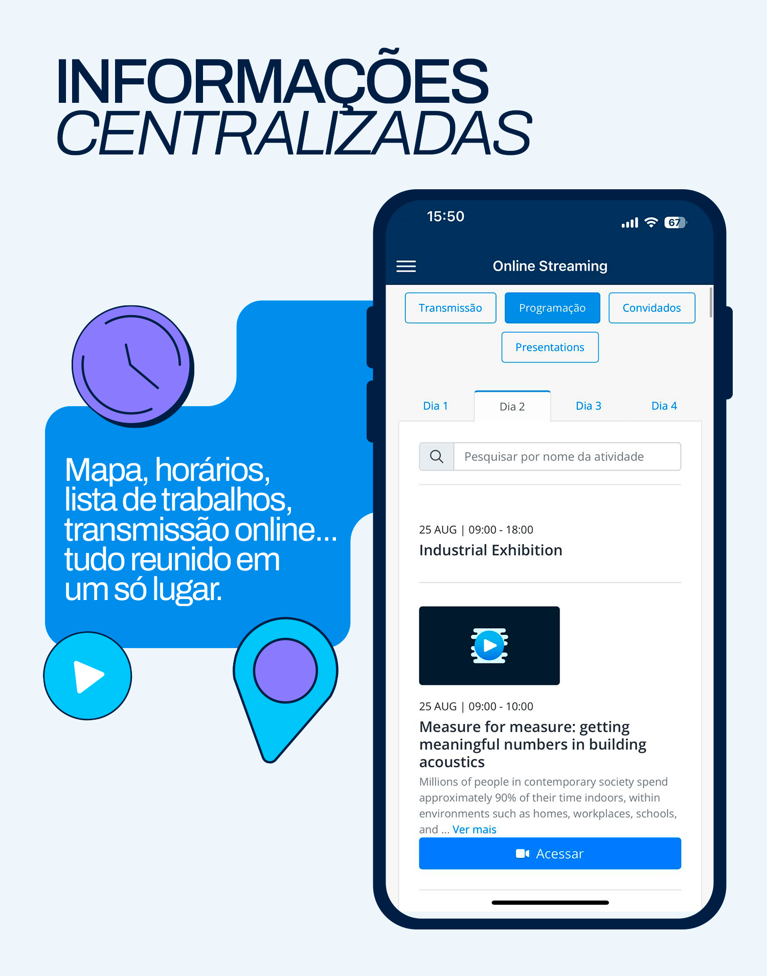 Demonstração do app de eventos da Even3